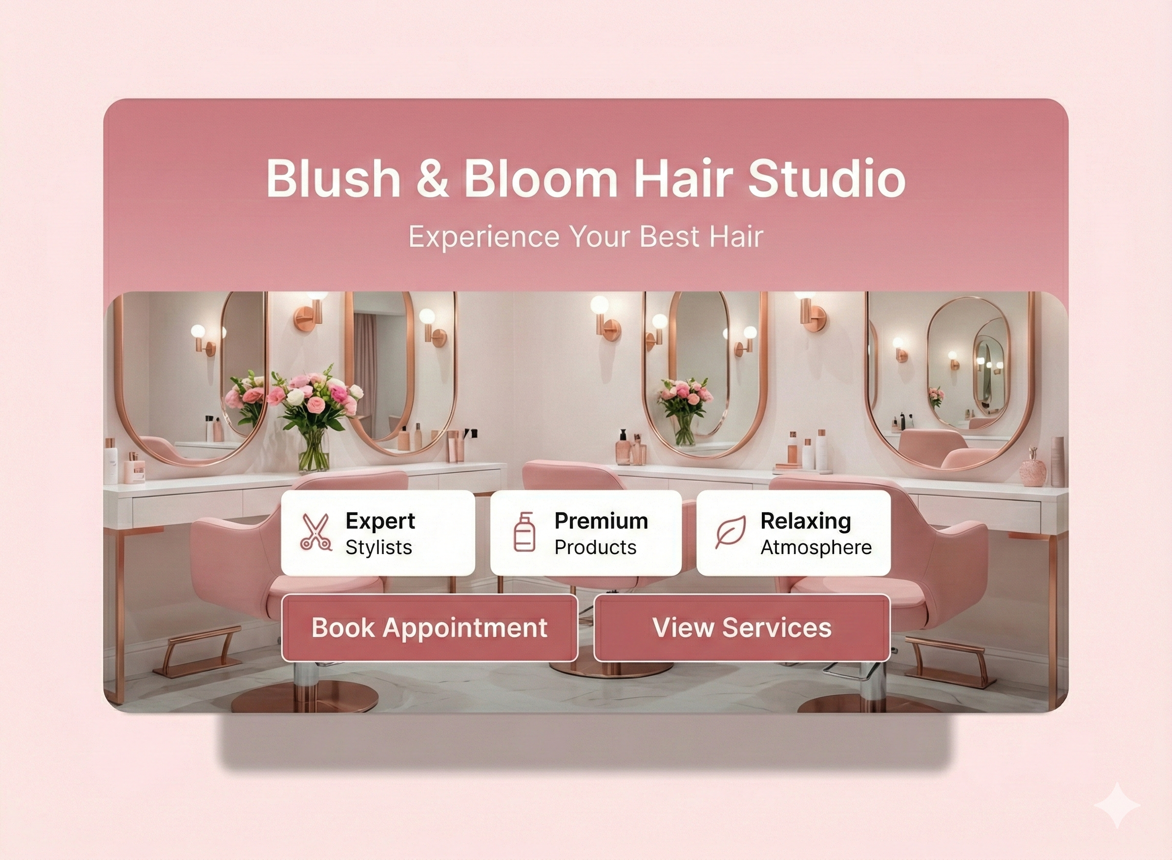 Blush & Bloom Hair Studio card